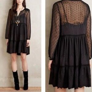 Vanessa Virginia 4 Black Sheer Long Sleeve Dress ~ Dark Fairy Whimsical